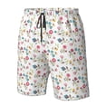 thumbnail image 6 of Uemuo Summer Floral Pattern Men's Swim Trunks Hawaiian Beach Bathing Suit Swimsuits Beach Quick-Dry Shorts with Pockets-Small, 6 of 9