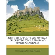 Note Ed Appunti Sul Sistema Di Diritto Civile Italiano (Parte Generale)