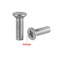 thumbnail image 3 of Uxcell Tornillos de cabeza plana M3x10mm, tornillo cruzado Phillips, acero inoxidable 304, fijaciones tornillos 50 paquetes, 3 of 5