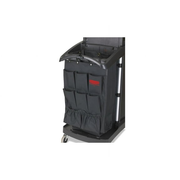 Rubbermaid Commercial Fabric 9-Pocket Cart Organizer 19.75 x 1.5 x 28 Black 9T9000BLA