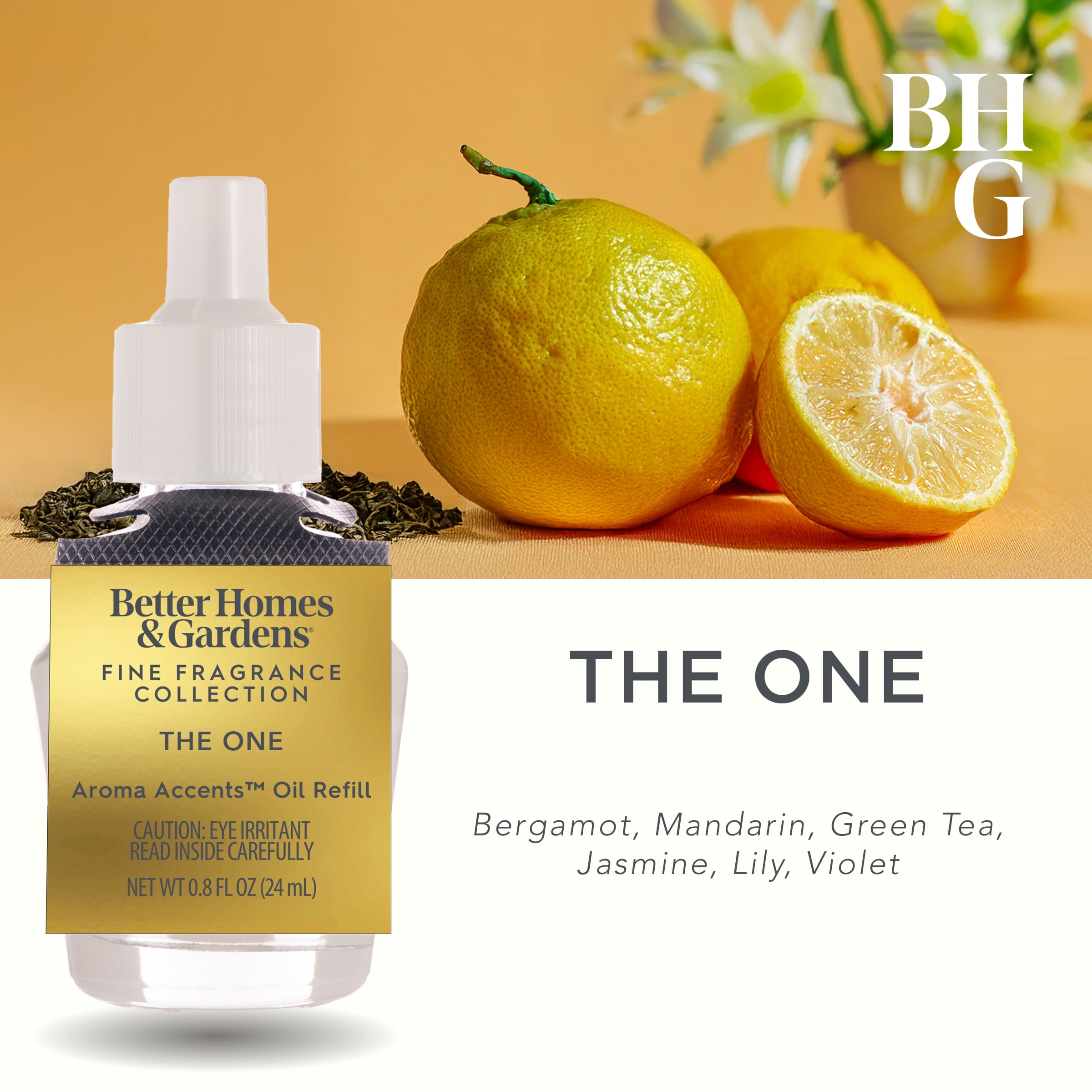Better Homes & Gardens Fine Fragrance Aroma Accents Plug-in Oil Refill 24mL, The One