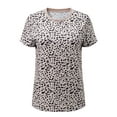 thumbnail image 5 of SHEWIN Womens Polka Dot Tops Crewneck Short Sleeve T Shirts Casual Fashion Floral Print Spring Summer Shirts, 5 of 7