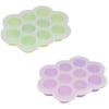 ALEKO SHT10KIT Heat-Resistant Nonstick Silicone 10-Hole Baby Food Storage Container, Purple and Green, Set of 2