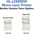 thumbnail image 7 of Brother Compact Monochrome Laser Printer, HL-L2350DW, Wireless Printing, Duplex Two-Sided Printing, Built-in Wireless, 32ppm, 250-sheet, Grey & Black - Bundle with Mazepoly Printer Cable, 7 of 7