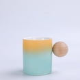 thumbnail image 2 of Ceramic Coffee Mug  Creative Wooden Ball Handle Mug 7.7oz，for Coffee  Tea  Cappuccino  Cocoa, 2 of 10