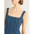 thumbnail image 2 of FA SL SQ NECK PANELED MIDI DRESS, 2 of 3