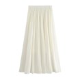 thumbnail image 3 of qolati Skirts for Women 2023 Elastic Layered Tulle Skirt Elegant Solid Color Pleated Swing A-Line Prom Petticoat, 3 of 7