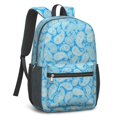 thumbnail image 2 of Paisley and Damask Blue Pattern 17" Waterproof Oxford School Backpacks for Teens, S-Shape Padded Straps, for School, Travel, Hiking, Camping, 2 of 5