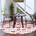 thumbnail image 3 of Large Round Rug 8Ft Washable Non-Slip, Valentine's Day Circle Area Rugs for Living Room Bedroom, Valentines Red Love Heart Romantic Indoor Floor Mats Carpet Runner for Home Decor, 3 of 8