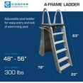 thumbnail image 5 of Open Box Confer Plastics Roll-Guard 48-56" A-Frame Pool Safety Ladder, Gray, 5 of 7