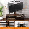 thumbnail image 3 of Royalcraft TV Stand with Mount and Power Outlet, 51" Swivel TV Stand Mount for 32/45/55/60/65/70 Inch TVs, LED Entertainment Center with Storage Shelves for Living Room, Bedroom, Office, Rustic Brown, 3 of 6