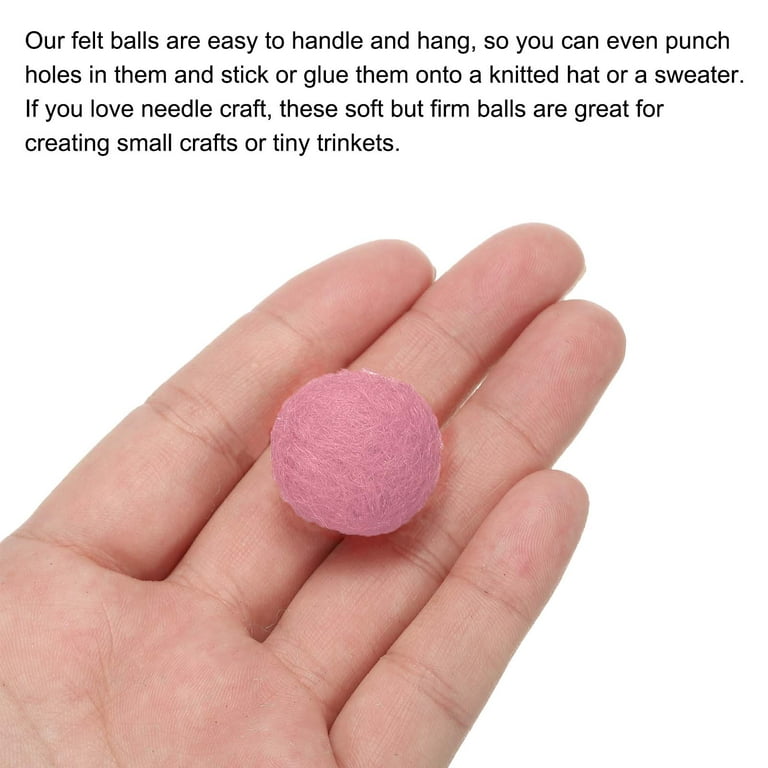 Wool Felt Balls Beads Woolen Fabric 2cm 20mm Pink for Home Crafts 50Pcs