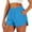 Blue, variant on Guluxicc Women's Athletic Shorts with Pockets Elastic Waist Straight Leg Running Performance Short Trousers for Everyday Gym Workout