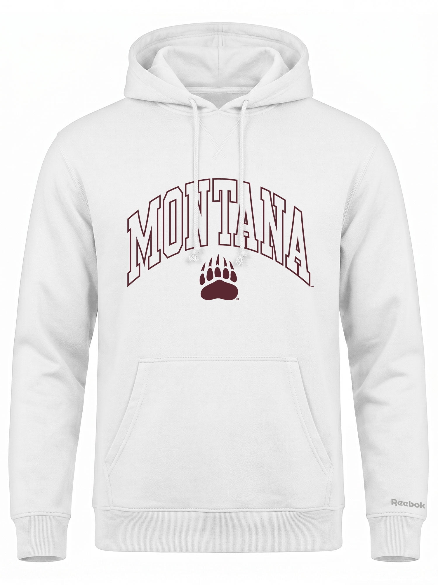 Montana Grizzlies Reebok Mens White Hooded Sweatshirt