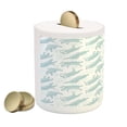 thumbnail image 2 of Bear Piggy Bank, Swimming Polar Bears North Pole Arctic Mammals Winter Frozen Sea Hand Drawn, Ceramic Coin Bank Money Box for Cash Saving, 3.6" X 3.2", Almond Green White, by Ambesonne, 2 of 4