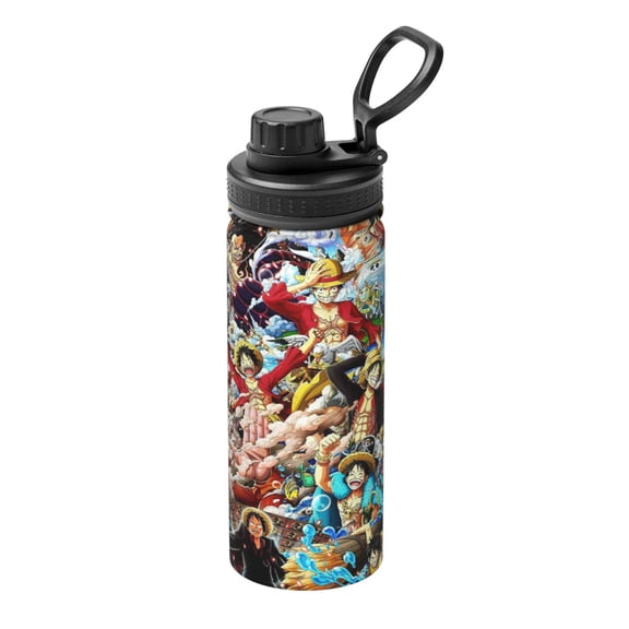 Stainless Steel Kettle Vacuum Insulated One Piece Luffy Sports Water Bottle for Gym Travel 18 Oz