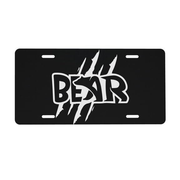 Bear Logo License Plate 6x12 Inch Thickening Aluminum Metal Decorative License Plates, Universal Fit For Trucks, Suvs, Vehicles
