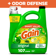 Gain Laundry Detergent Liquid with Odor Fighters, Original Scent, 154 fl oz, 107 Loads