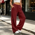 thumbnail image 5 of Jaunzuar Workout Pants Women Elastic Waist Drawstring Cargo Pants Gym Hiking Athletic Pants with Pockets L, 5 of 9