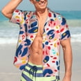 thumbnail image 5 of Yiaed Abstract Leopard Print Print Hawaiian Shirt for Men Short Sleeve Button Down Shirts Beach Shirts for Men-Small, 5 of 5