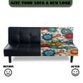 thumbnail image 5 of SCRAWLGOD Butterfly Mandala Flower Print Sofa Cover Without Armrest for Dogs Anti Scratch Stretch Sofa Slipcover 3 Seater Washable Couch Cover with Elastic Bottom, 5 of 9