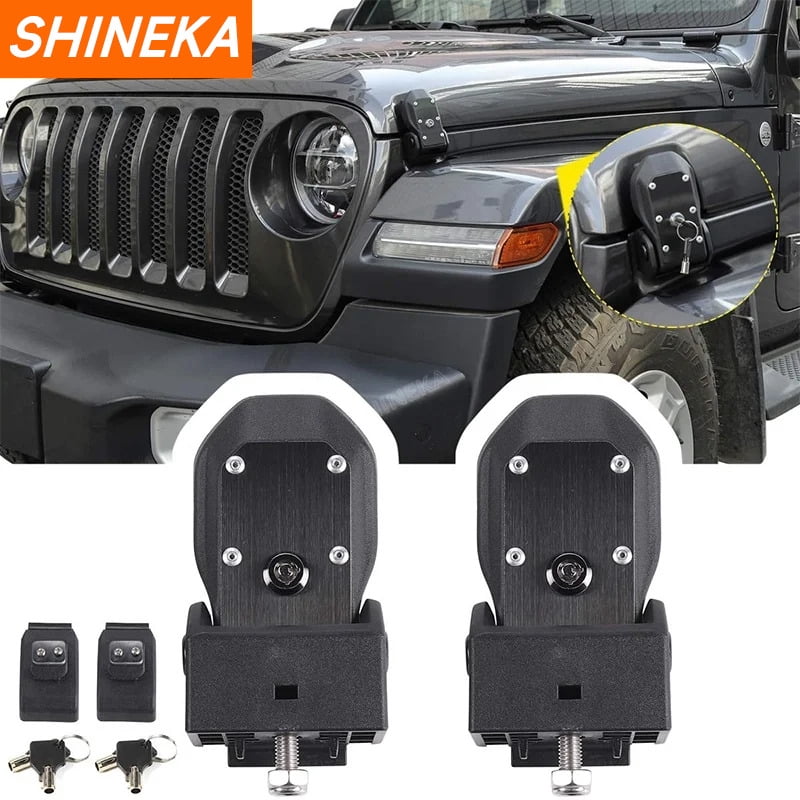 Jk jl with key-Car Engine Hood Latch, Hood Latch, Key Lock Accessories, Jeep Gladiator JT 2018+, Jeep Wrangler JL 2018+