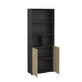 thumbnail image 5 of Tvilum Sign 6-Shelf Adjustable Home Office Bookcase with 2 Doors for Adults, Matte Grey/Jackson Hickory, 5 of 15