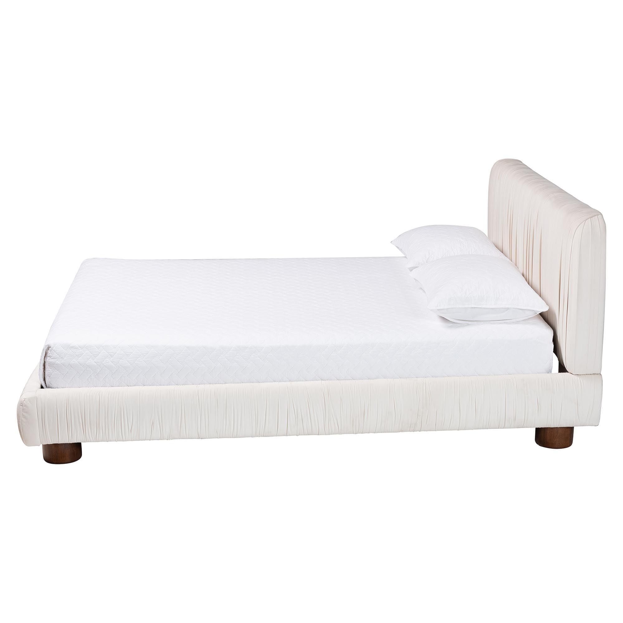 Baxton Studio Emsley Modern Luxe Platform Bed, Queen, Walnut Brown