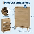thumbnail image 3 of QinaQin 48-Inch Tall Freestanding Recessed Shoe Cabinet with 2 Flip-Top Drawers and a Hidden Narrow Shoe Rack Storage Unit, Suitable for Entryways and Living Rooms, 3 of 8