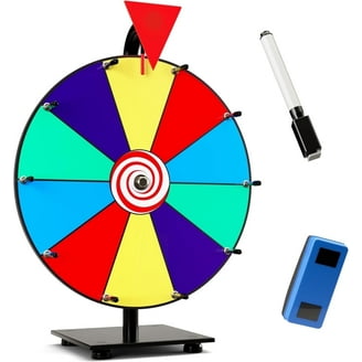24 Inch 6-in-1 Prize Wheel With Tripod - Adjustable Height, Dry Erase, For Parties, Events, Games