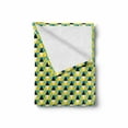 thumbnail image 2 of Geometric Soft Flannel Fleece Throw Blanket, Triangular in Various Tones Symmetric Colorful Design, Cozy Plush for Indoor and Outdoor Use, 50" x 70", Yellow Turquoise, by Ambesonne, 2 of 6