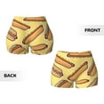 thumbnail image 3 of Rocae Hot Dogs for Women's Quick-Dry Running Shorts,Ladies Active Athletic Apparel Yoga Workout Gym Running Volleyball Spandex Shorts, 3 of 9