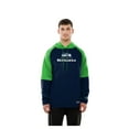 thumbnail image 4 of Men's New Era  College Navy Seattle Seahawks Combine Authentic Color Block Raglan Pullover Hoodie, 4 of 5
