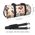 thumbnail image 4 of Xecao Forest Squirrel Nuts print Round Travel Duffel Bag is a foldable gym bag with an inner pocket, perfect for travel sports, 4 of 8