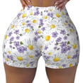 thumbnail image 2 of Haiem Daisies Flowers No Front Seam Biker Shorts for Women Yoga Workout Gym Bike Shorts with Tummy Control Moisture-Wicking-Large, 2 of 9