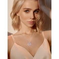 thumbnail image 4 of Bestyle Women Compass Birthstone Necklace Pink Tourmaline Pure 925 Sterling Silver Pendant Necklace Mother's Day Birthday Gifts for Mom Daughter Wife, October, 4 of 9