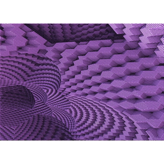 Ahgly Company Indoor Rectangle Patterned Purple Iris Purple Area Rugs, 2' x 3'