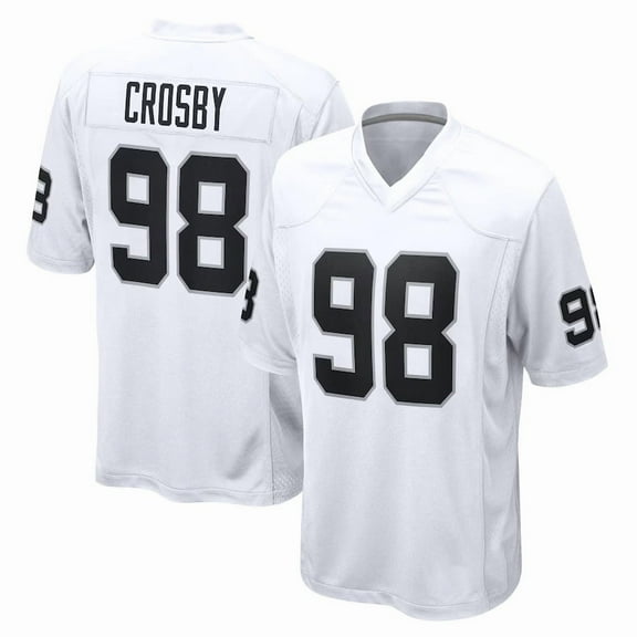 Men's Las Vegas Crosby 98 White Sports Player Game Stitched Name Number T-Shirts, Small