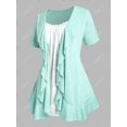 thumbnail image 3 of Camiseta Talla Extra Volantes y Lazo Frontal Rosegal  Camisetas tallas grandes, 3 of 5