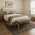 thumbnail image 5 of GENIMO 2'x3' Animal Print Area Rug, Machine Washable Non Slip Low Pile Rug for Entryway Front Door Kitchen Bathroom, Mocha Brown, 5 of 6