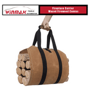 WINMAX AUTOMOTIVE TOOLS 39 in Length Wood Carrier Tote Firewood Holder Canvas Large Log Carry Bag