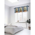 thumbnail image 3 of Christmas Blue Valances for Windows, Xmas Tree Ball Fruits Snowflake Light Filtering Window Treatment Valances, Rod Pocket Small Curtains for Kitchen/Bathroom, 42"x12", 3 of 9