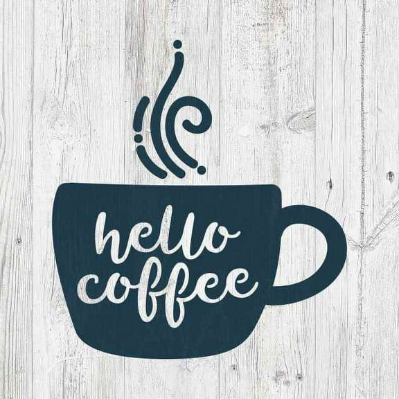 Hello Coffee Rustic Looking Funny Inspiration White Wood Sign Wall Décor Gift 8 x 8 Wood Sign B3-08080062010