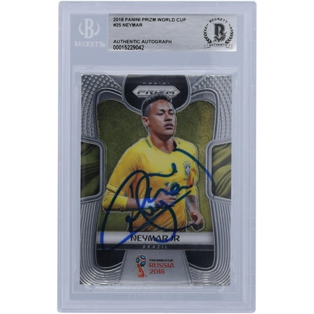 Neymar Jr. Brazil National Team Autographed 2018 Panini Prizm World Cup Russia #25 BAS Authenticated Card - Fanatics Authentic Certified