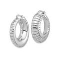 thumbnail image 2 of Boucles d'Oreilles Créoles en Argent Sterling Rayé avec Design Texturé, 2 of 5