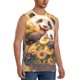 thumbnail image 2 of Fotbe Cute Panda Sunflower Men's Camiseta sin Mangas Estampada para Hombres, Playera Casual para Gimnasio, Entrenamiento, Playa-Medium, 2 of 7