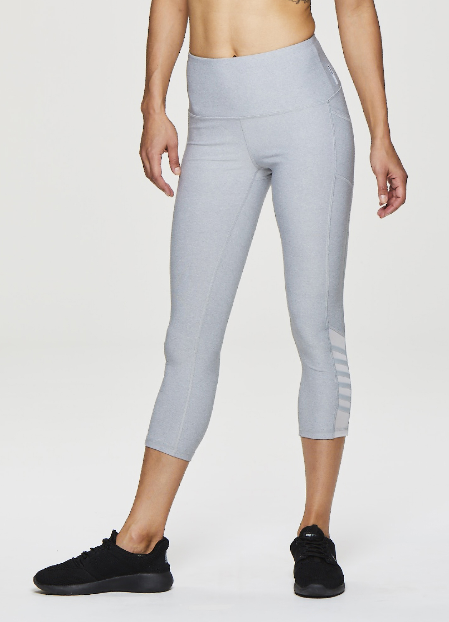 Women's Active Capri Leggings with Mesh Side Detail