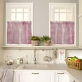 thumbnail image 6 of Christmas Pink Kitchen Curtains and Valances Set, Rod Pocket Curtains Tier Farmhouse Window Curtains 24 Inch Length, Snowflake Ombre Romantic Winter Retro 3 Piece Kitchen Curtains Set, 6 of 6