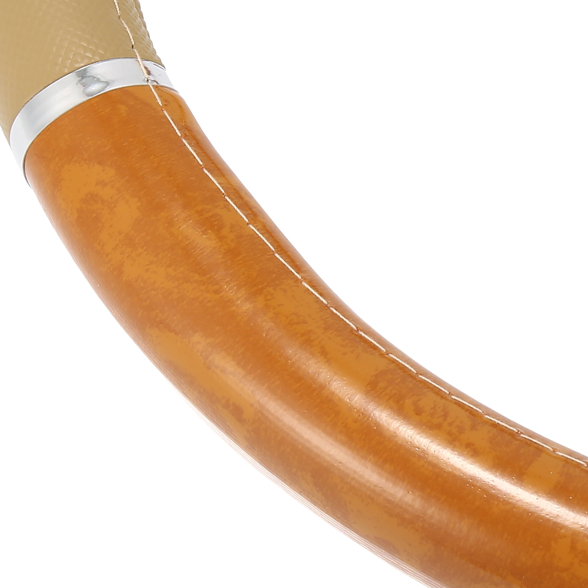 Unique Bargains 15" Universal Anti Slip Steering Wheel Grip Cover for Car Sedan SUV Breathable Wood Grain Khaki Beige