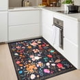 thumbnail image 3 of Balacho Cozy Bohemian Style Floral Design Faux Wool Area Rug, 2' x 3', Black, 3 of 7